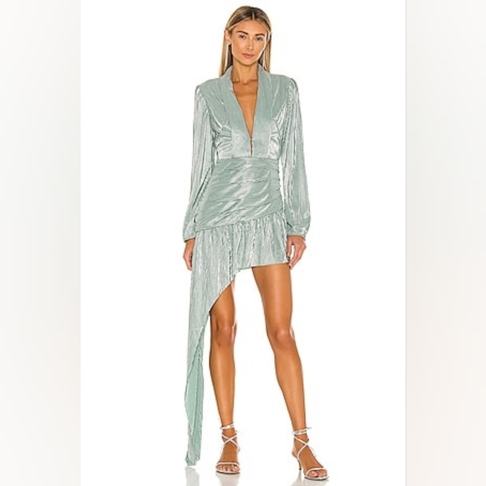 Atoir Revolve London Nights Luxe Aqua Blue Shimmer Cocktail Formal Dress‎ Size 8